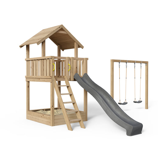 Spielturm Mia – Swing – 358 - natürlich Lärchenholz