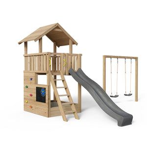 Spielturm Mia – Swing – 359 natürlich Lärchenholz