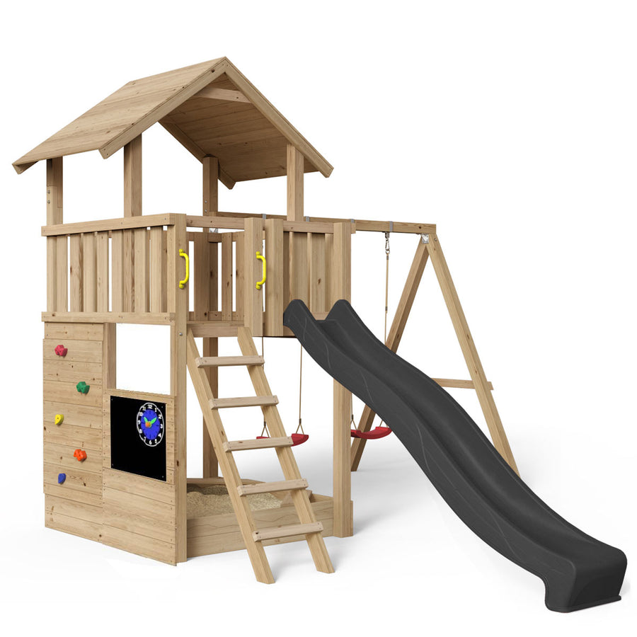 Spielturm Mia – Swing – 359 natürlich Lärchenholz