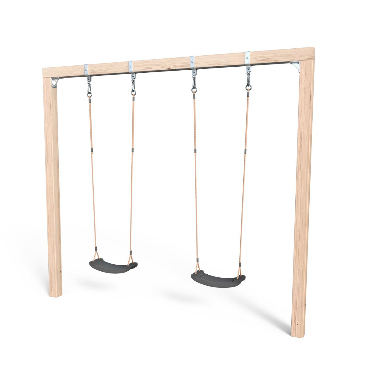 Freistehende Kantholzschaukel 626 natürlich Lärche