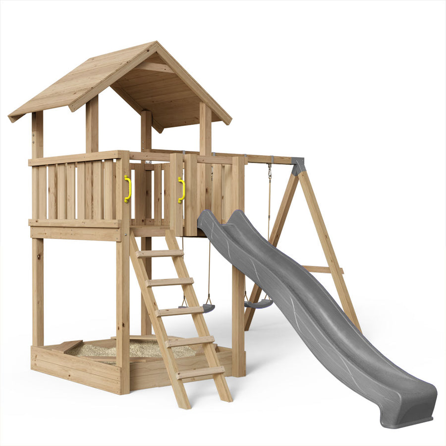 Spielturm Mia – Swing – 358 - natürlich Lärchenholz